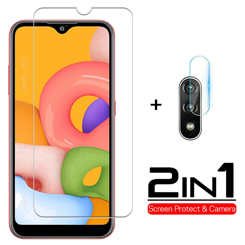 2-в-1 премиум класса закаленное стекло для Samsung Galaxy A01 2020 протектор экрана samsung a01 a 01