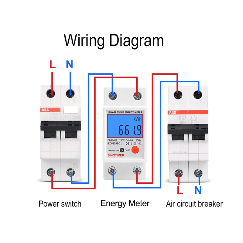 Din Rail LCD Digital Backlight Single Phase Energy Meter kWh Power Consumption Meter Wattmeter Electronic AC 220V 80A Reset Zero images - 6