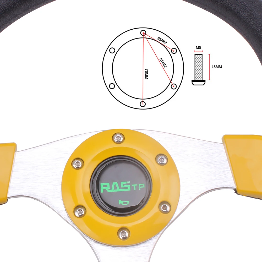RASTP-Free Shipping 13 Inch PU Auto Racing Steering Wheels Drifting Sport Wheel 6 Blots RS-STW018-TP | Автомобили и мотоциклы