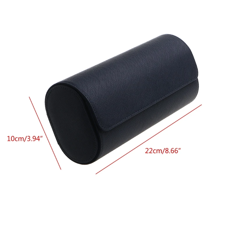

Handmade Genuine Leather Watch Rolls Box Travel Watch Roll with Velvet Men Adult G2AF
