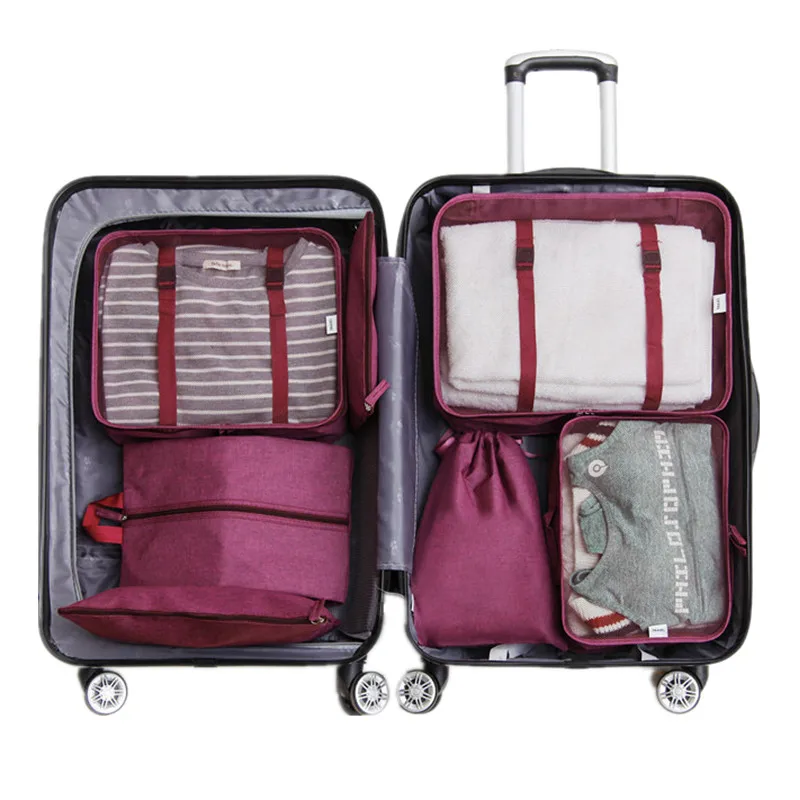 Оксфорд Упаковка Куб дорожная сумка набор унисекс большая емкость система