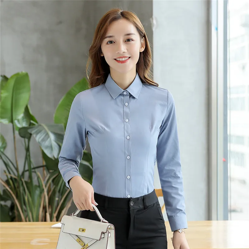 Women Shirts Elegant Cotton White Plus Size Korean Fashion Woman Slim Blouses Shirt 5xl OL Long Sleeve |