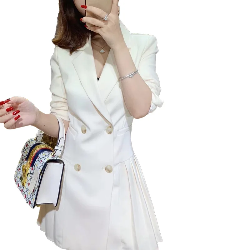 

and the new women suits OL commuter royal elder sister pleated 9143 cultivate morality ms white small suit suit