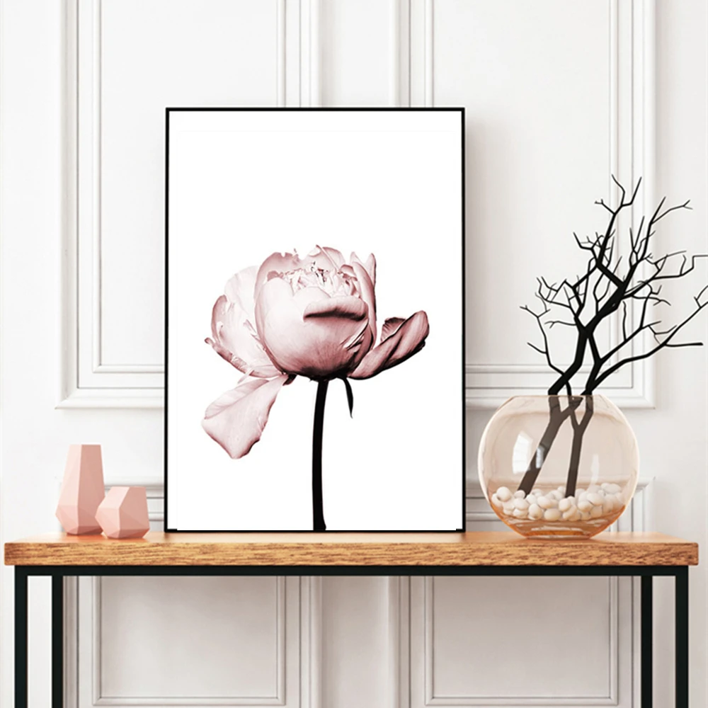 Розовые цветы двойные двери гостиная домашний декор плакат картина украшения