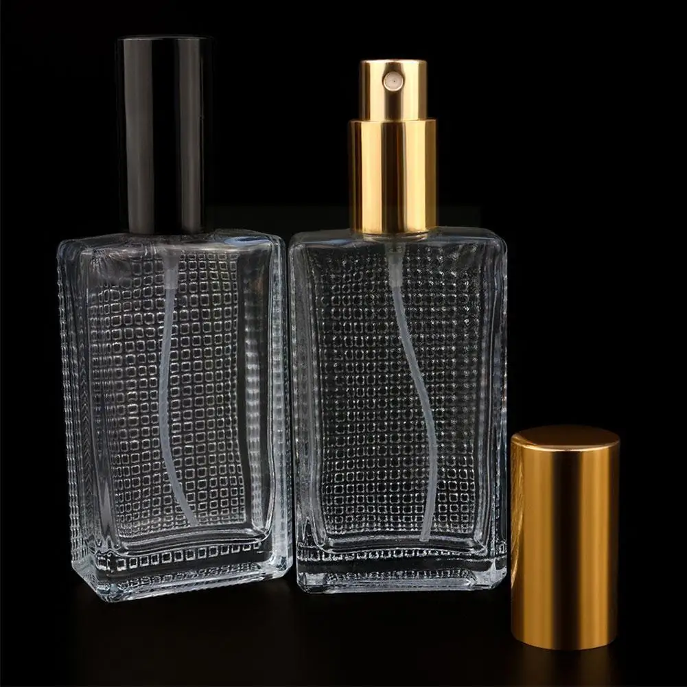 

1pc 50ml/100ml Perfume Bottle Transparent Makeup Spray Glass Bottle Perfume Press High-end Spray Bottle Bottle Square W9C4
