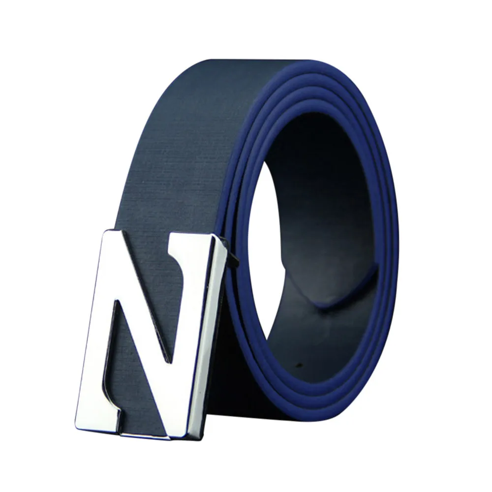 Модный мужской Кожаный гладкий ремень с пряжкой пояс для отдыха Новый Мужской