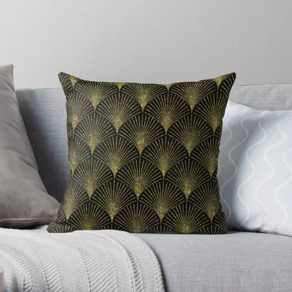 

Черно-Золотая декоративная Геометрическая Подушка с рисунком, наволочка для диванной подушки, домашний декоративный чехол для автомобиля, ...