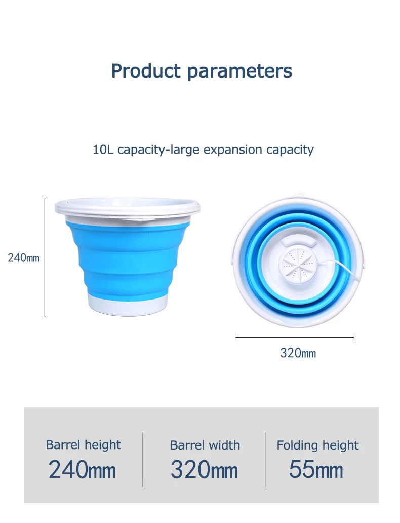 Складная мини-стиральная машина объем 10 л ультразвуковой очиститель портативная
