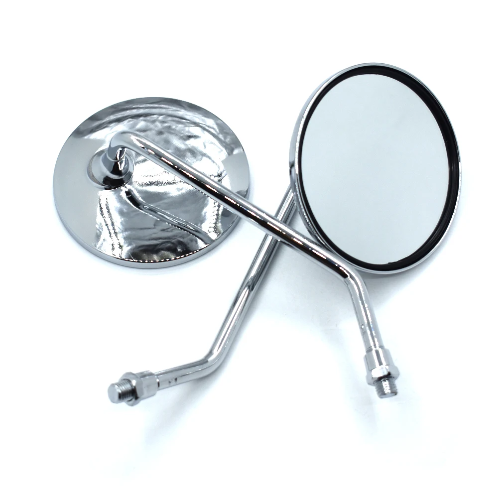 Universal motorcycle mirrors chrome round mirror long stem For Honda CBR250 VT250 Hornet250 Jade250 CB400 CBR400 | Автомобили и