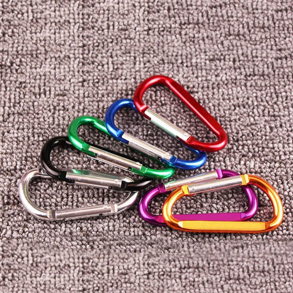 

10pcs Aluminum Carabiner Key Chain Clip Water Bottle Buckle Camping Keyring Snap Hook Travel Kit Climbing Accessories