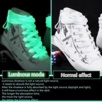 1 pair luminous shoelaces flat sneakers canvas shoe laces glow in the dark night color fluorescent shoelace 80100120140cm