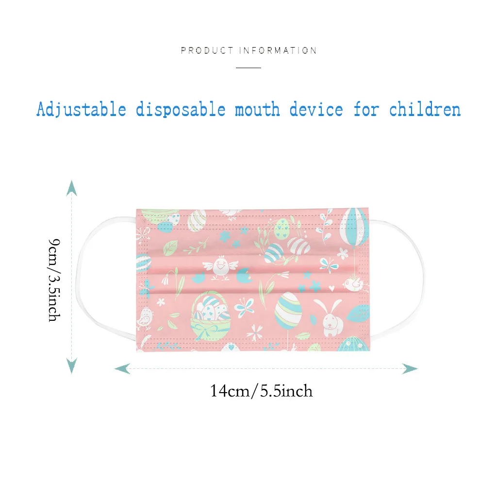 

Easter Children's Disposable Face Mask Rabbit Printing Safety Protective Mouth Caps Windproof Breathable Respirator Mascarillas