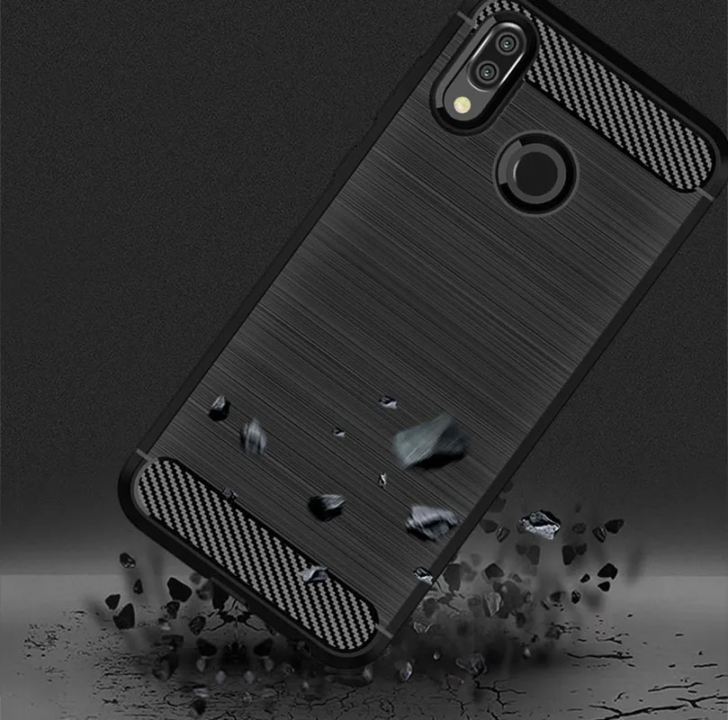 

Shock Absorption Cover Soft TPU Anti Scratch Carbon Fiber Back Original Case for Huawei Honor Play Cover Cases