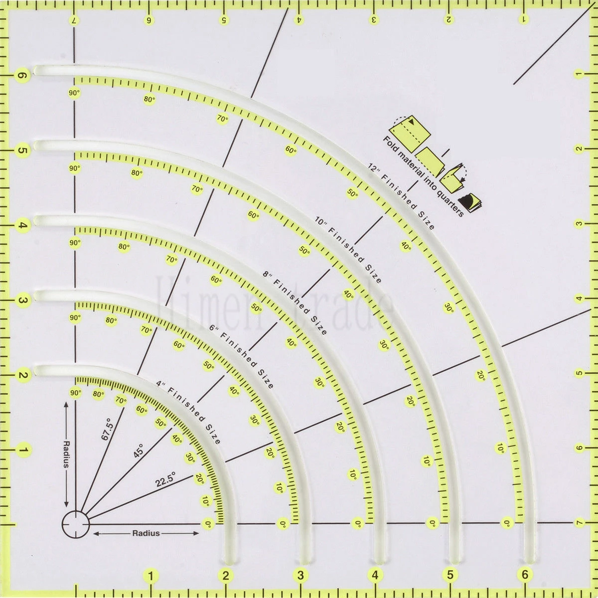 new ruler 8-Inch-by-8-Inch Non-Slip Circle Cutter 8&quotX8" fold material into quarters #KT-90 | Дом и сад