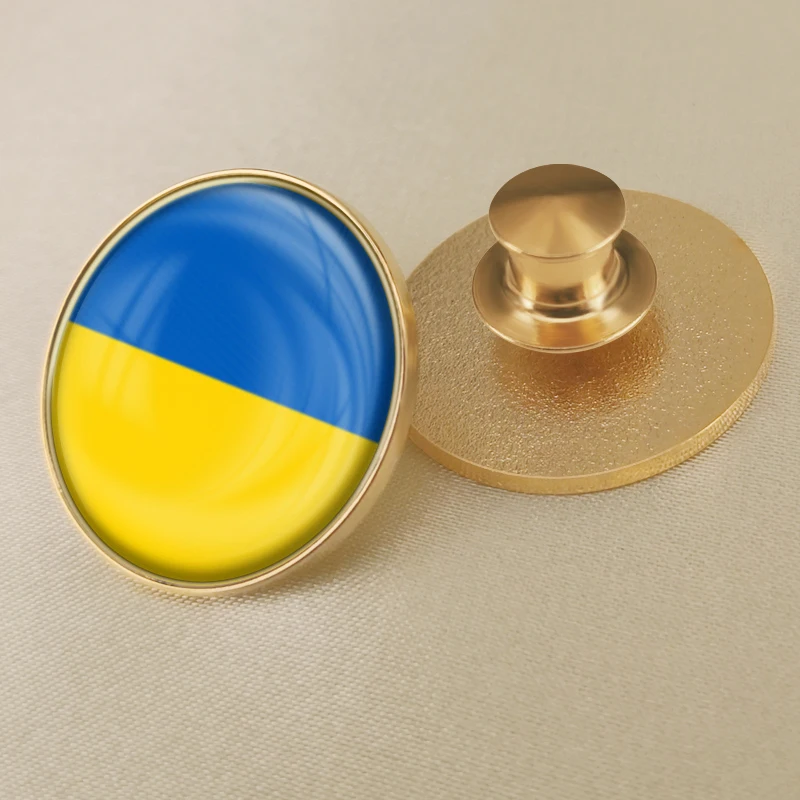 Coat of Arms of Ukraine Ukrainian Map Flag National Emblem National Flower Brooch Badges Lapel Pins