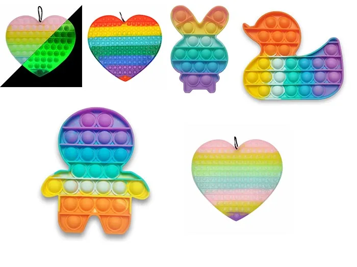 

Children's Fingertip Push-silicone Fidget Desktop Stress Relief Sensory Toys Bubble Fidget Sensory Toy Autiste Антистресс #3