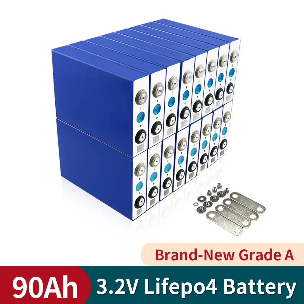 

8 шт 3,2 V 90Ah батарейный блок LiFePO4 литий-железо-phospha большой емкости мотоцикл электромобиль аккумуляторные батареи для двигателя ЕС и США без о...