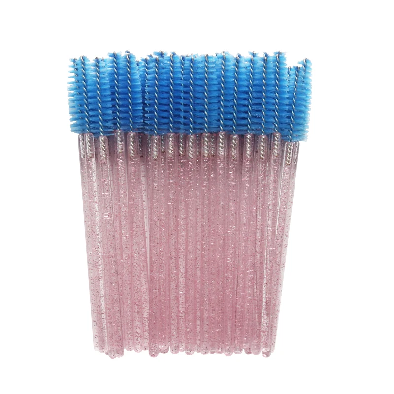 sh-br-pink-blue 1/50 шт Блестящий одноразовый аппликатор для ресниц, палочки для завивки ресниц, набор кистей для туши для бровей, ложки для бровей-расческа, палочки, кисти для завивки - Handle Color: sh-br-pink-blue