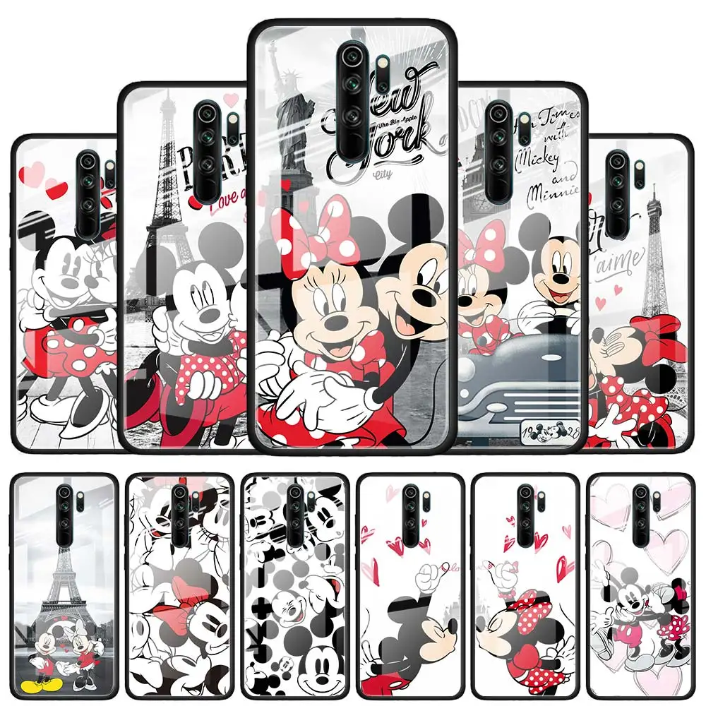 

Mickey Minnie in London for Xiaomi Redmi K40 K30 K20 Pro Plus 9C 9A 9 8A 7 Luxury Shell Tempered Glass Phone Case Cover