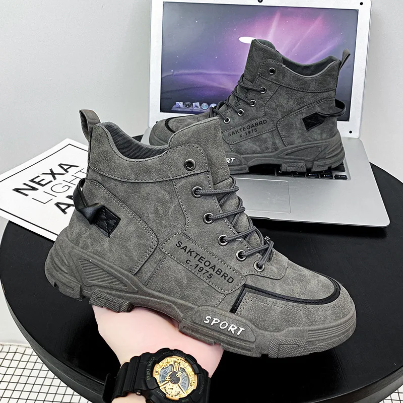 

Роскошные Высокие Ботинки Martin для мужчин, новинка 2022, уличные ботинки в британском стиле, мужская повседневная спортивная обувь, мужские бо...