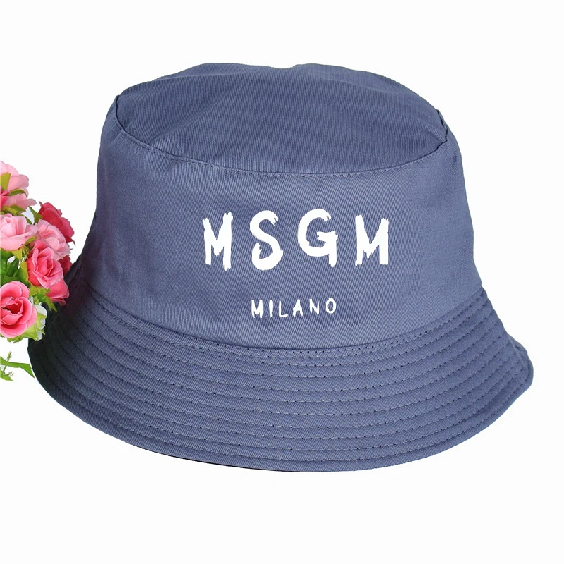 Msgm логотип унисекс Панама, шляпа-Панама высокого качества Летняя Спортивная Кепка солнцезащитный козырек рыбалка, рыбак шляпа - Цвет: Небесно-голубой