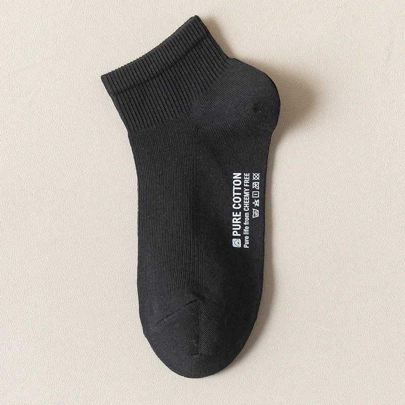 

10pairs/lot Spring Summer Double Boat Sweat Absorption Breathable Short Tube Women's 95 Cotton Socks Invisible Harajuku Letter