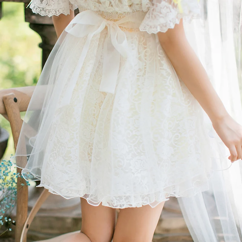 Карамельный дождь 2019 новые летние женские элегантные кружевные белые вечерние