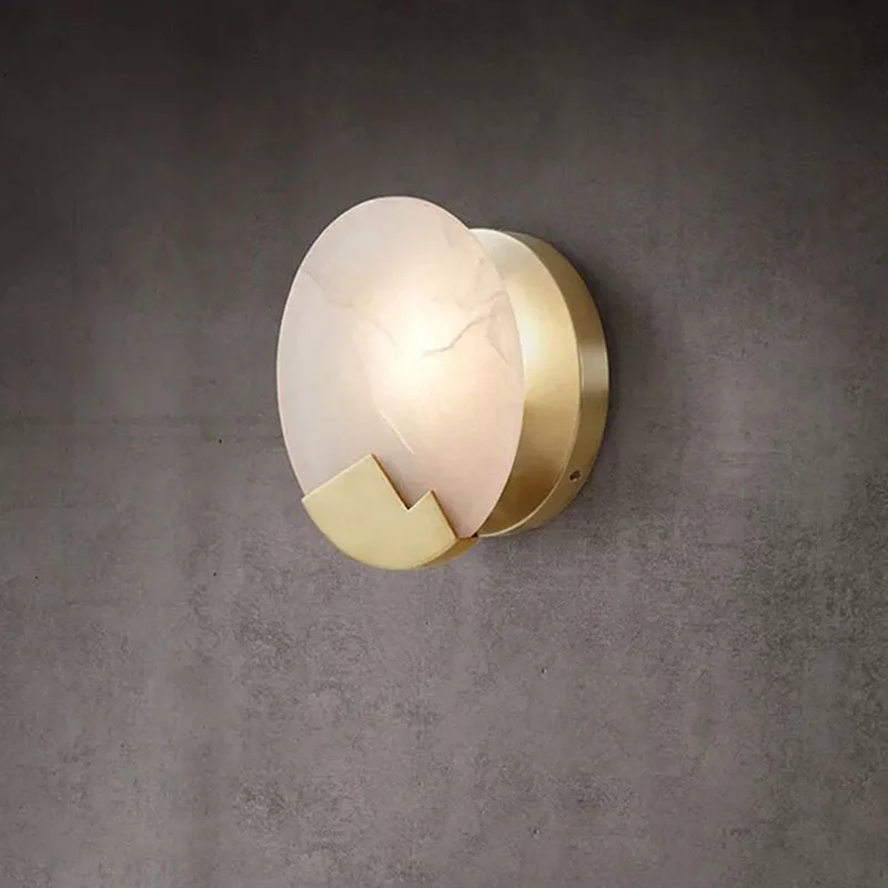 Современный Мраморный Настенный светильник светодиодный медный настенный конус