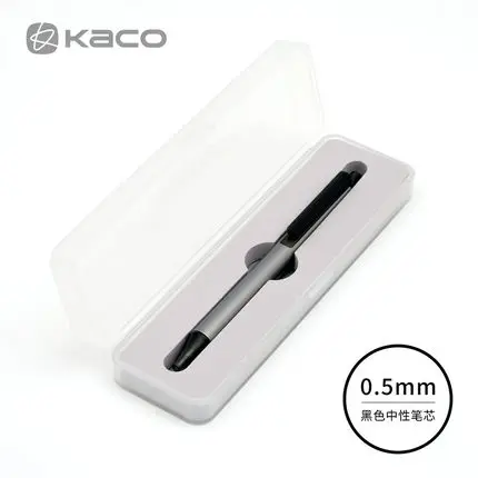 Xiaomi KACO, серия трубок, цветная гелевая ручка с чернилами, металлическая ручка, 0,5 мм, выдвижная, черная, гладкая, для письма, канцелярские принадлежности, для школы, офиса - Цвет: 1Grey with box