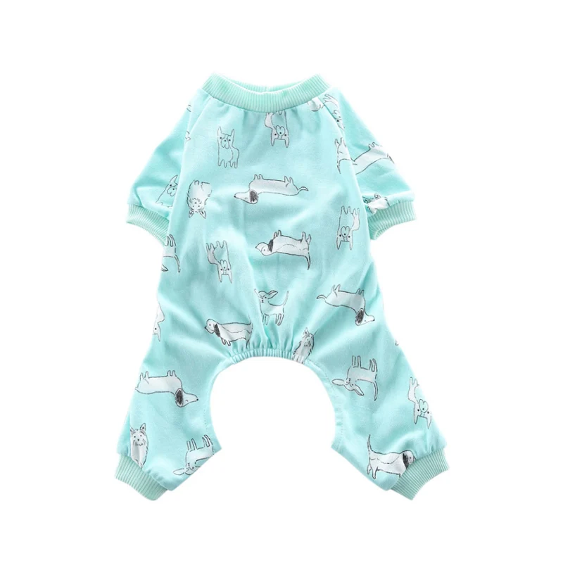 Cute Cat Clothes Pajamas Soft Vest T Shirt for Small Dogs Pet Clothes Clothing Cat Vest Jumpsuit Spring Autumn Outfit 35 - Цвет: Dog