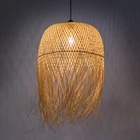 natural bamboo pendant lights hanging lustre led suspension pendant lamps home deco luminaire handmade pendant lighting fixtures