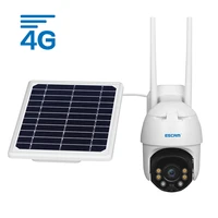 escam qf330 1080p pt 4g battery pir alarm ip camera with solar panel full color night vision two way audio ip66 solar camera