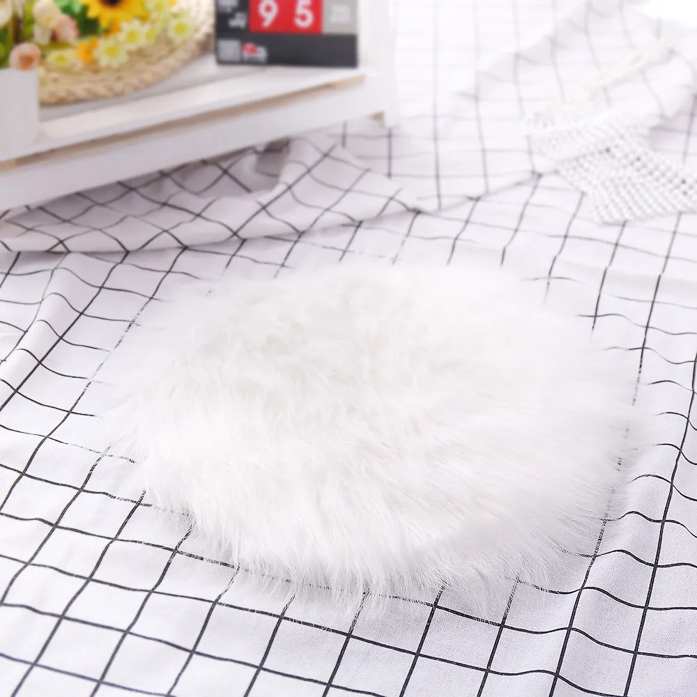 Мягкий маленький коврик из искусственной овчины чехол для стула искусственная