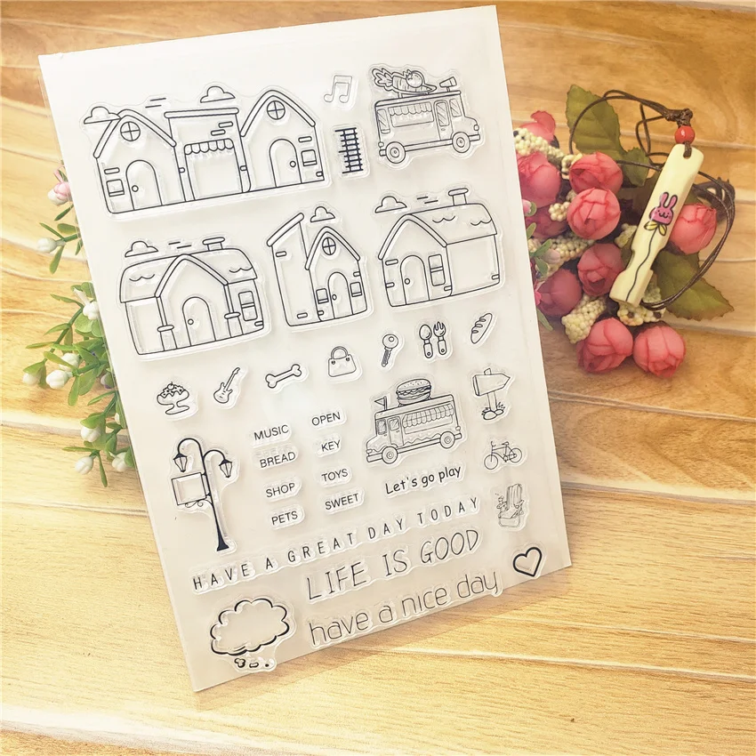

House Clear Stamps for DIY Scrapbooking Card Making Photo Album Crafts transparent silicone seal Decorative New Rubber Stamps