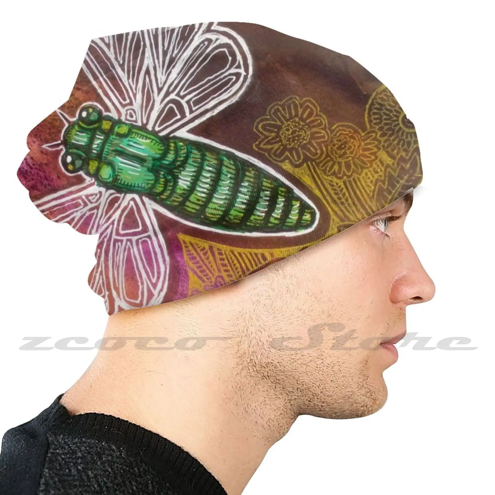 Зеленая цикада для взрослых и детей вязаная шапка хеджирующая спорта на открытом