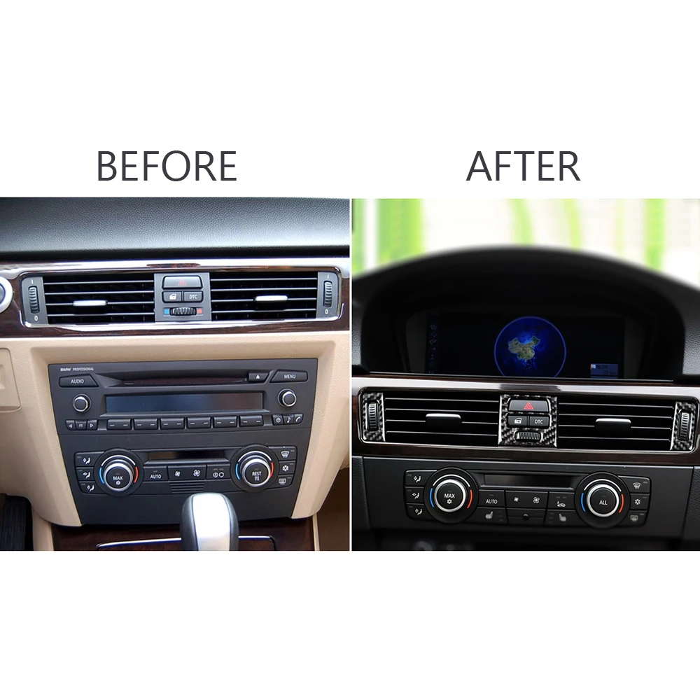 

Car Auto Carbon Fiber Interior Central Air Conditioner Outlet Decoration Frame Cover For BMW E90 E92 E93 2005-2012 3 Series