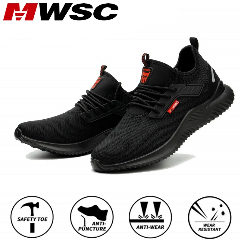 

Mwsc Work Safety Shoes Men Steel Toe Cap Indestructible Working Boots Anti-smashing Men Construction Boots Safety Work Sneakers