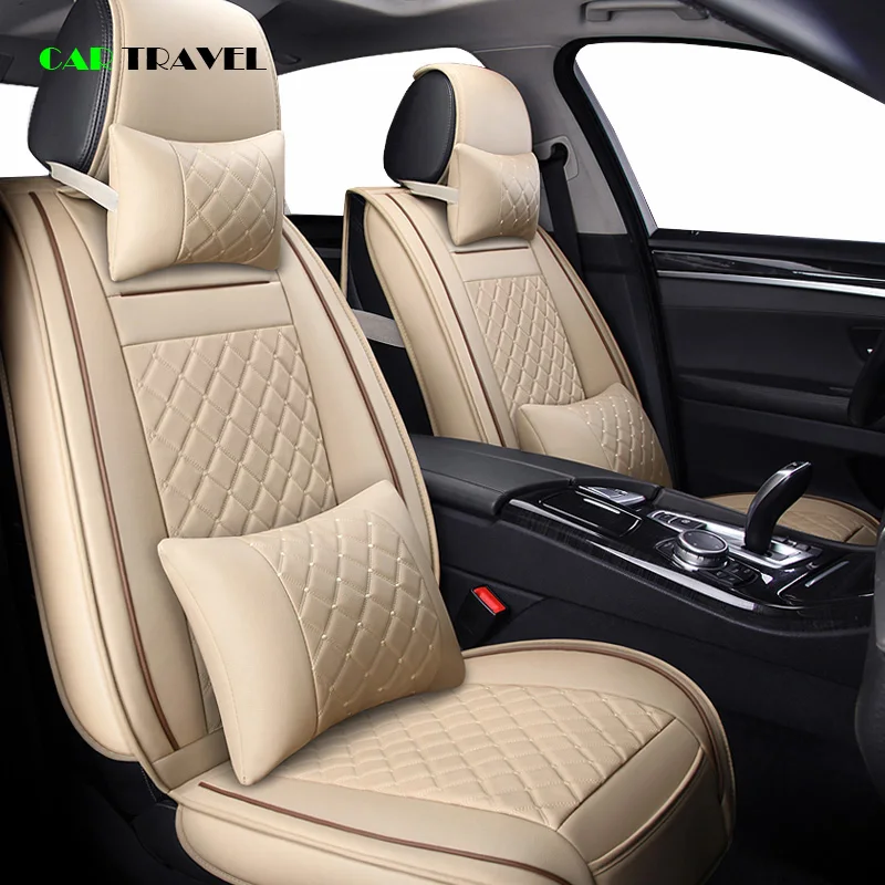 (Спереди и сзади) Роскошный кожаный чехол на автомобильное сиденье 4 сезона для