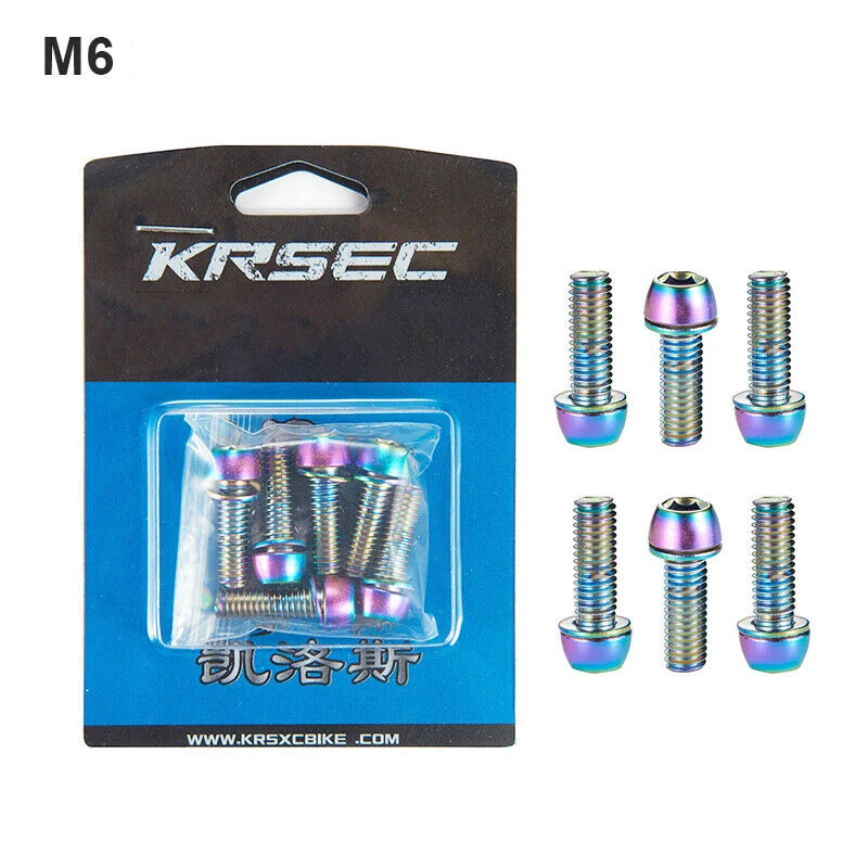 

6pcs/Box M5/M6 Stainless Steel Bicycle Handlebar Stem Screw MTB Road Bike Bolts