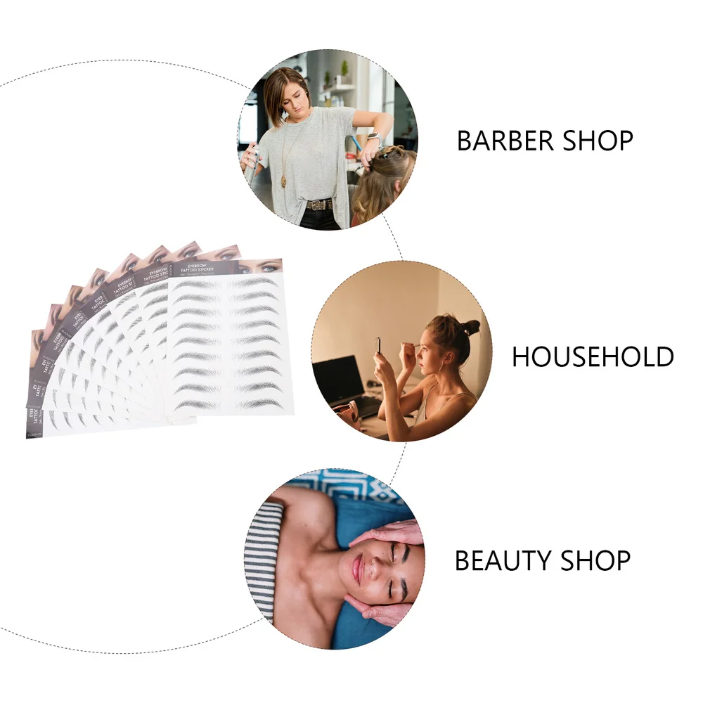 

10 Sheets Brow Sticker Fake Stickers Waterproof Temporary Brow Tattoos