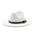 Шляпа Федора для мужчин и женщин, шерстяная фетровая Панама с широкими полями, кепка в джазовом стиле, Осень-зима