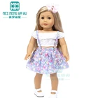 Одежда для куклы белая рубашка + юбка на бретельках + Бант подходит для американских кукол 45 см и аксессуары для новорожденных