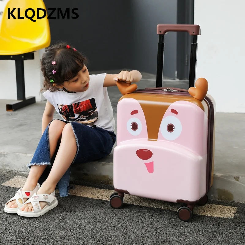 KLQDZMS Kids Suitcase Spinner Rolling Luggage  18 Inch Cartoon  Trolley Luggage Children's Outdoor Travel Trolley Case