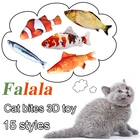 Мягкая интерактивная игрушка в форме рыбы, плюшевый котенок, 1 шт.