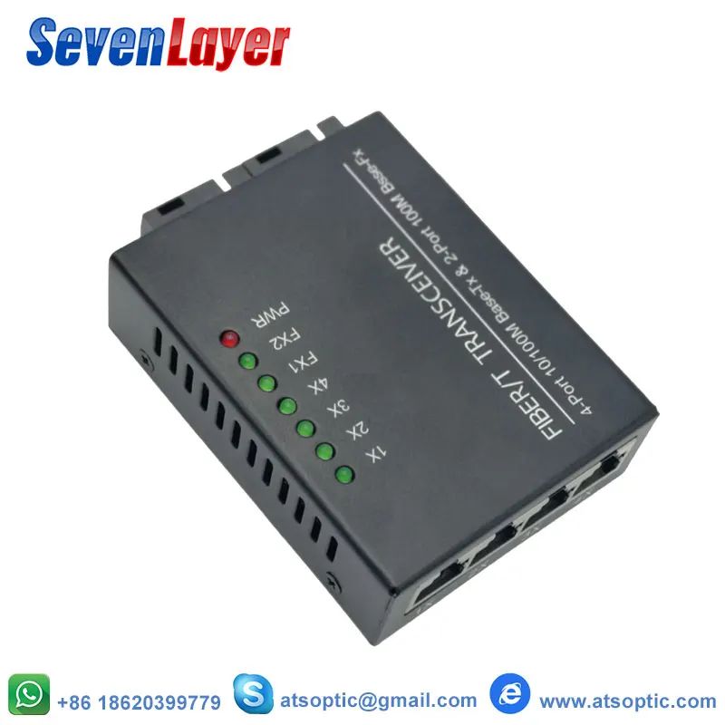 Ethernet волоконный коммутатор 4 RJ45 2 SC оптический медиа конвертер одномодовый порт