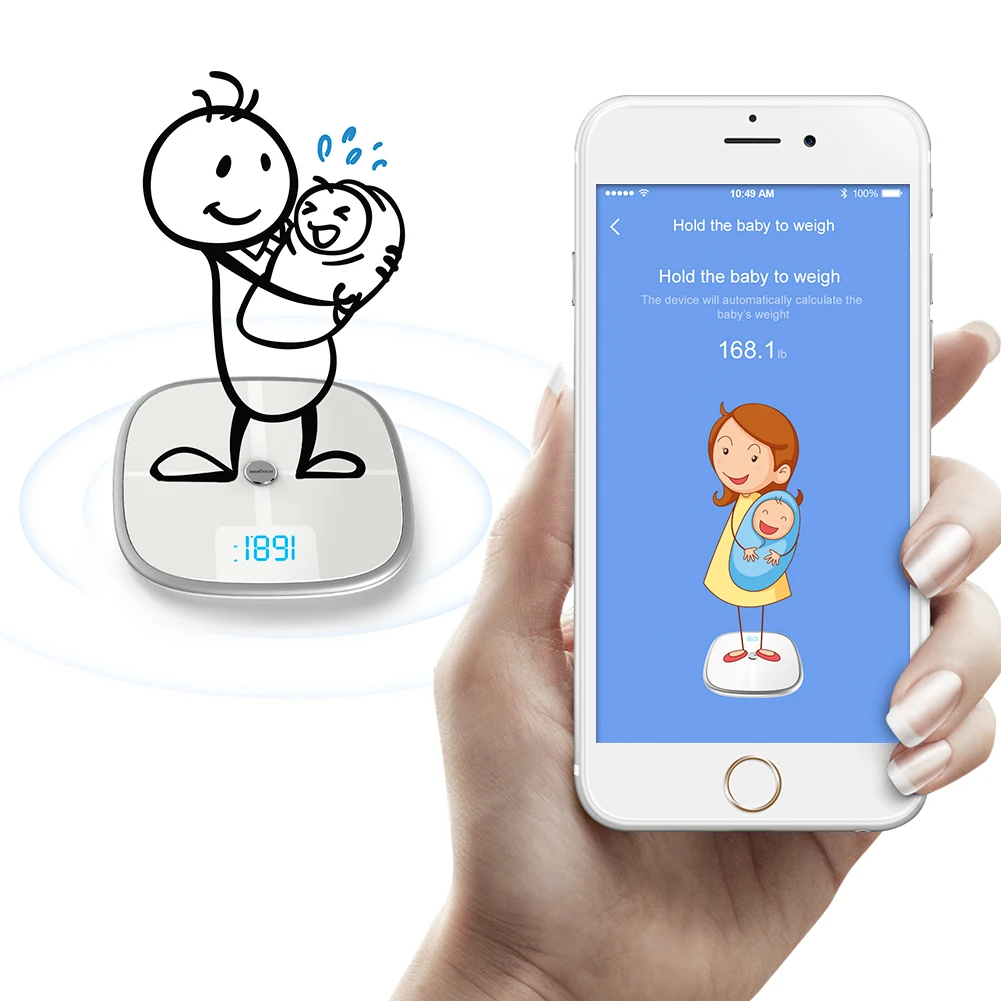 Koogeek FDA одобренные смарт-весы для здоровья Bluetooth Wi-Fi синхронизация измеряет мышечную кость массы BMR Висцеральный жир вес тела жир и т. Д