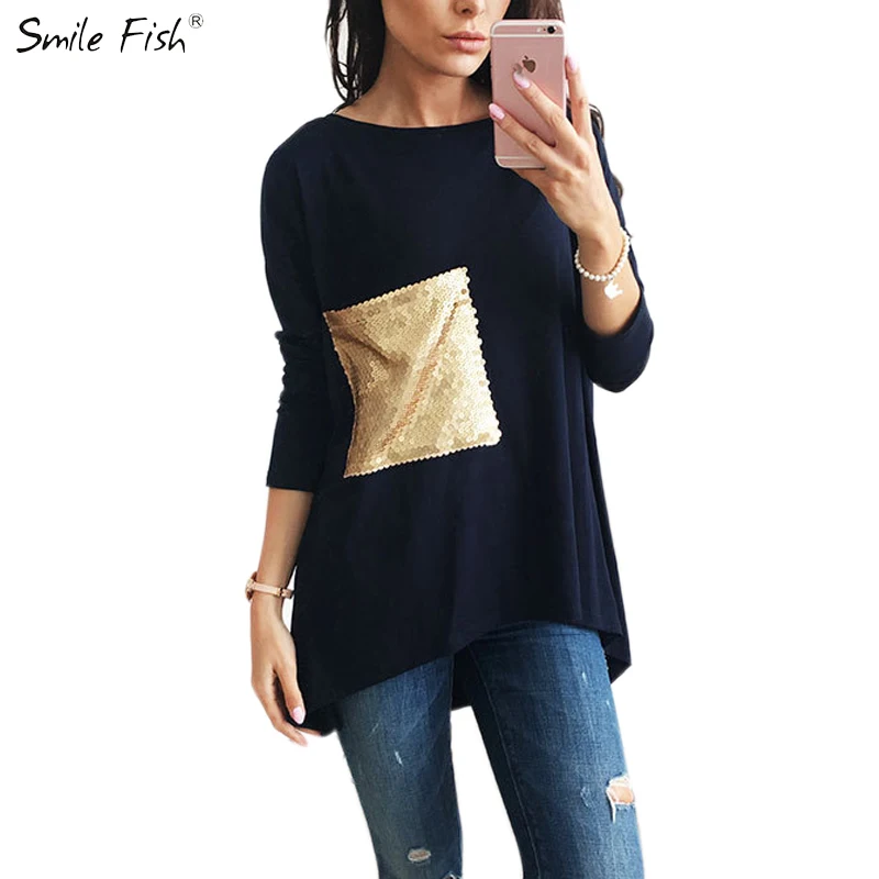 3 цвета топы осенняя Асимметричная туника для девочек рубашка с круглым вырезом