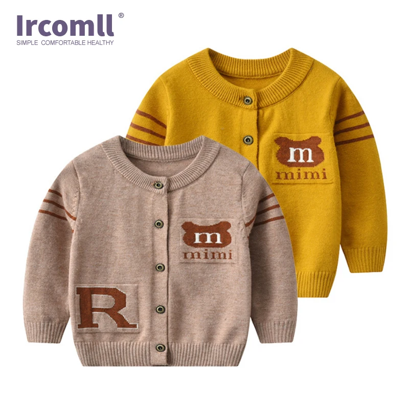 

Ircomll Autumn Spring Kid Boys Knitted Cardigan Sweater Children Toddler Letter Cotton Baby Children Clothing Top Outerwear 1-4Y