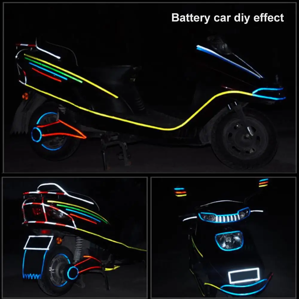 Mobil Stiker Mobil Aksesoris 7 Warna Ornamen 8M Tahan Air Reflektif Sepeda Reflektor Motor Pita Peringatan 7 Warna