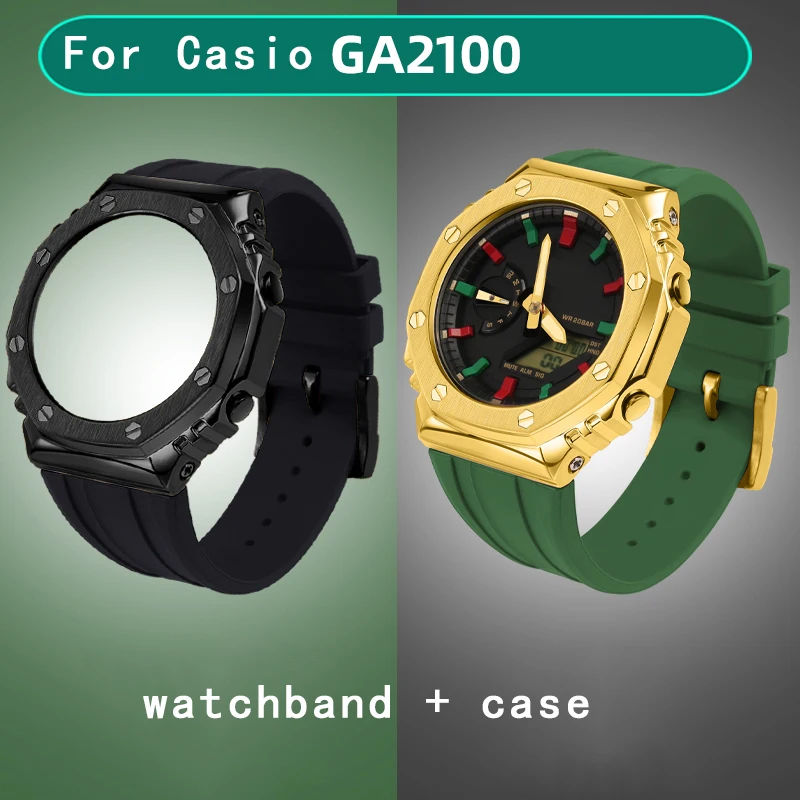 

Модифицированные аксессуары для часов Casio watch ga-2100 ga-2110 модифицированный ремешок чехол AP farm дубовая Лента Black Warrior G-Shock мужской ремень